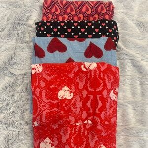 LuLaRoe Floral and Heart Valentines Leggings